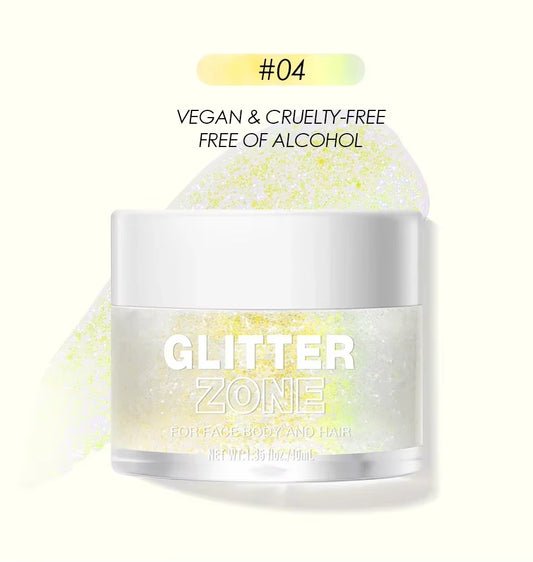 GlitterZone™ – Laser Glitter Gel for Face, Eyes, Hair, Nails & Body
