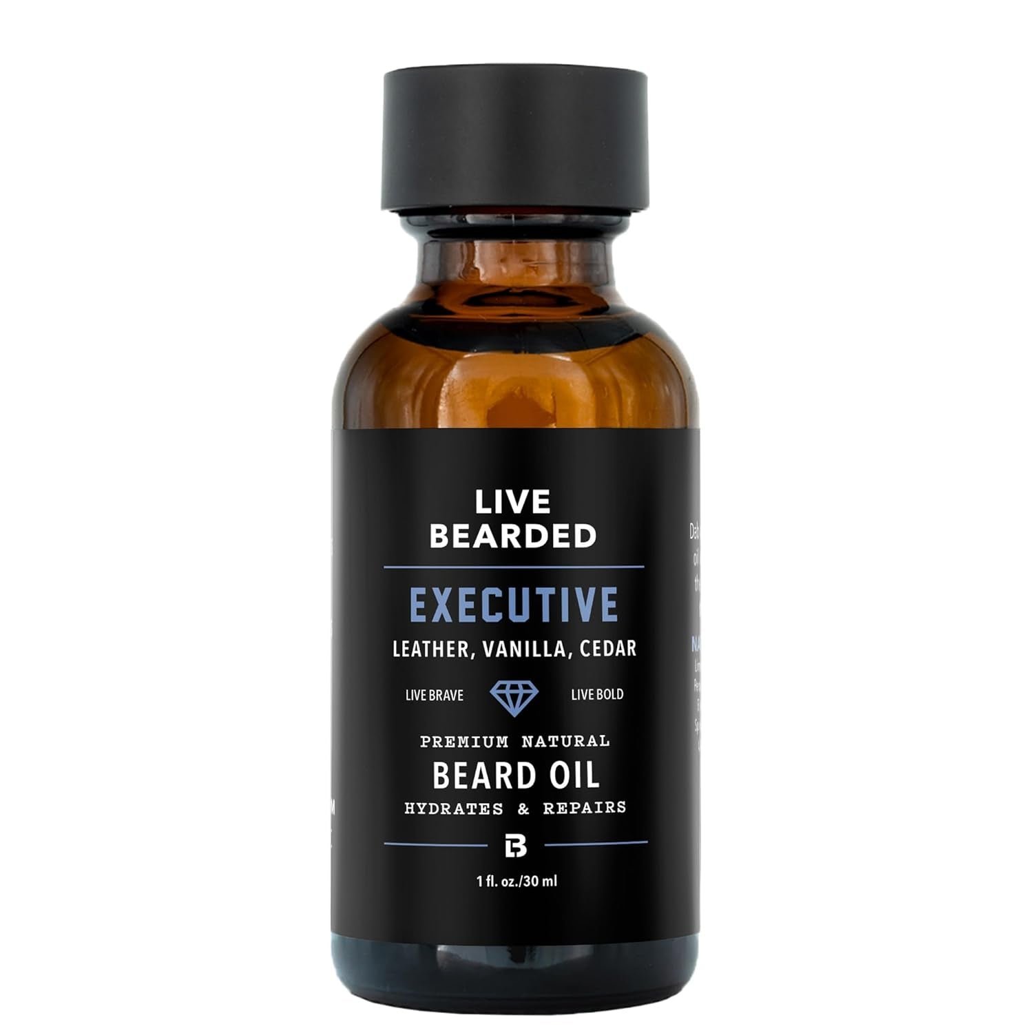 : Premium All-Natural Beard Care for Men - Jojoba Beard Oil for Dry Flaky Skin, 1 Fl Oz, Made in the USA, Executive Scented with Cedar and Vanilla