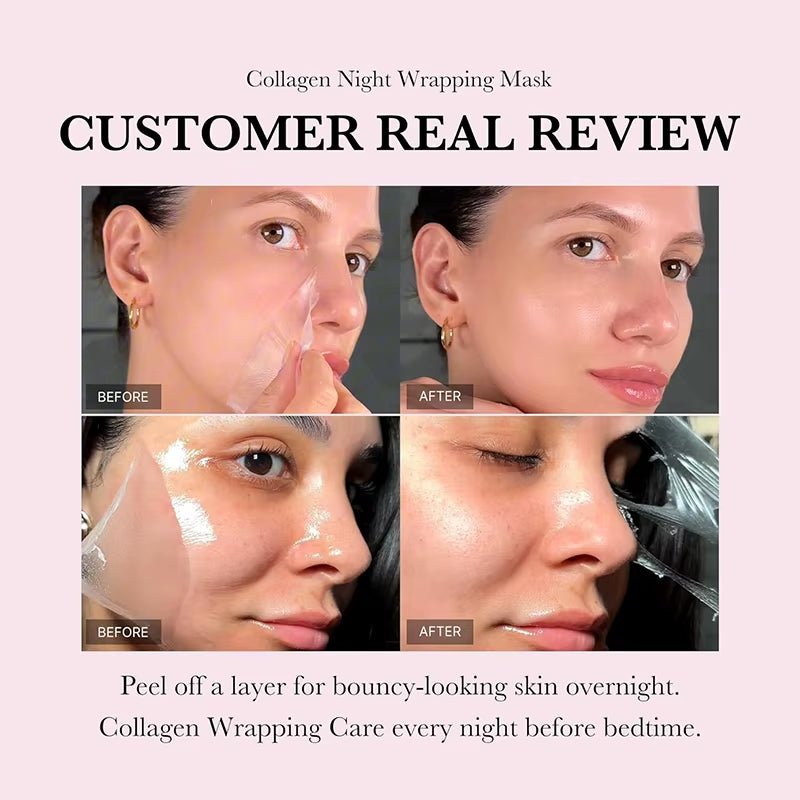 DermaGlow™ 5PC Korean Collagen Peel-Off Mask – Elasticity Boost & Deep Hydration for Radiant, Firm Skin